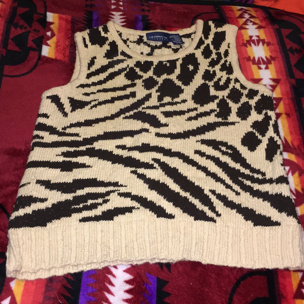 Leopard Liz Claiborne sweater vest